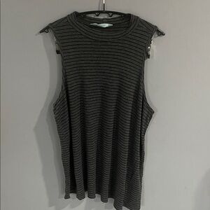 Maurices Charcoal Striped Muscle Tee Large